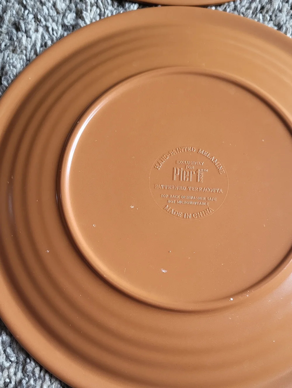 Pier 1 Hand-Painted Melamine Plate Set - White, Blue, Green & Orange